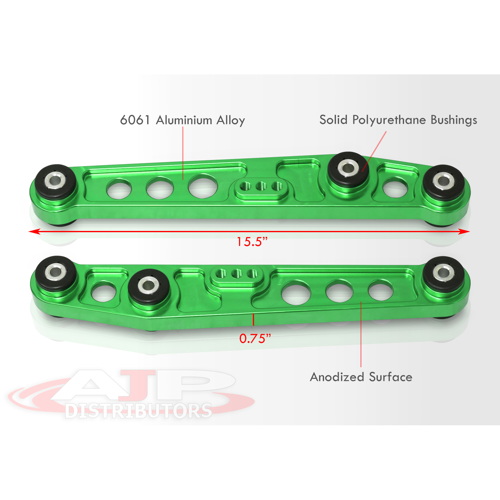 Green Rear Aluminum Suspension Lower Control Arms LCA For Integra